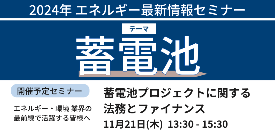 蓄電池プロジェクトの法務