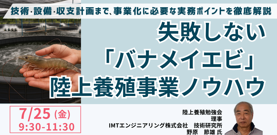 バナメイエビ陸上養殖の事業化