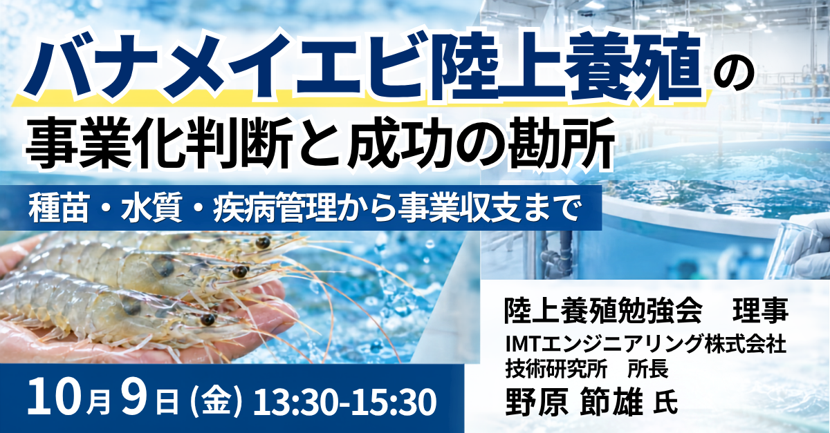 バナメイエビ陸上養殖の事業化